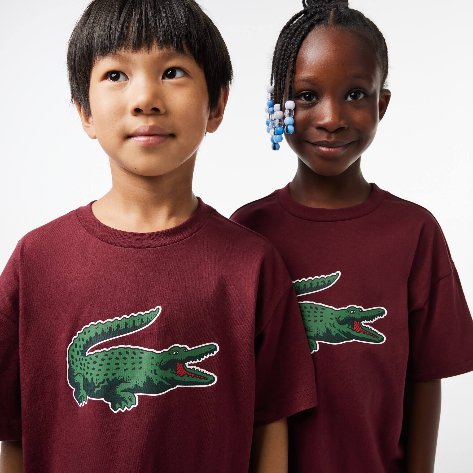 T-shirt avec imprimé graphique en coton T-Shirts & Chemises - Rouge - Lacoste - Enfant