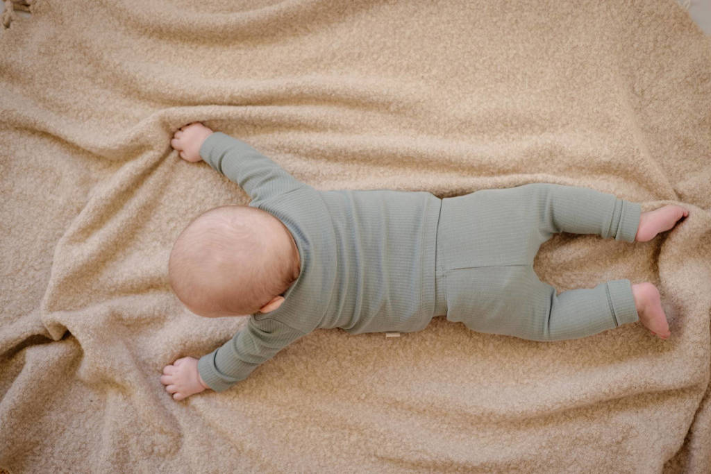 LEVV baby longsleeve LNURNOS van katoen groen