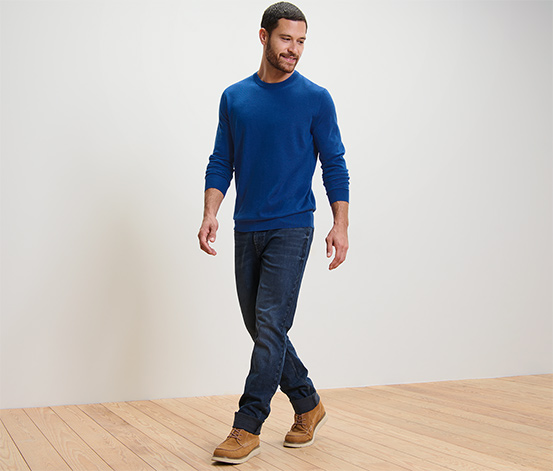 Merino-Pullover, blau