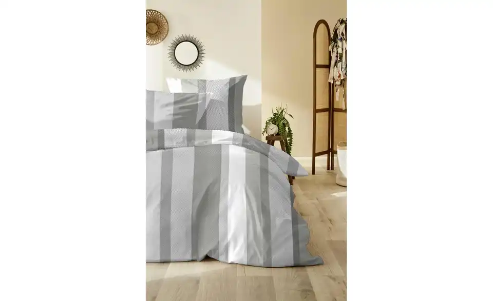 Bettwäsche-Set Grau 220 cm 155 cm