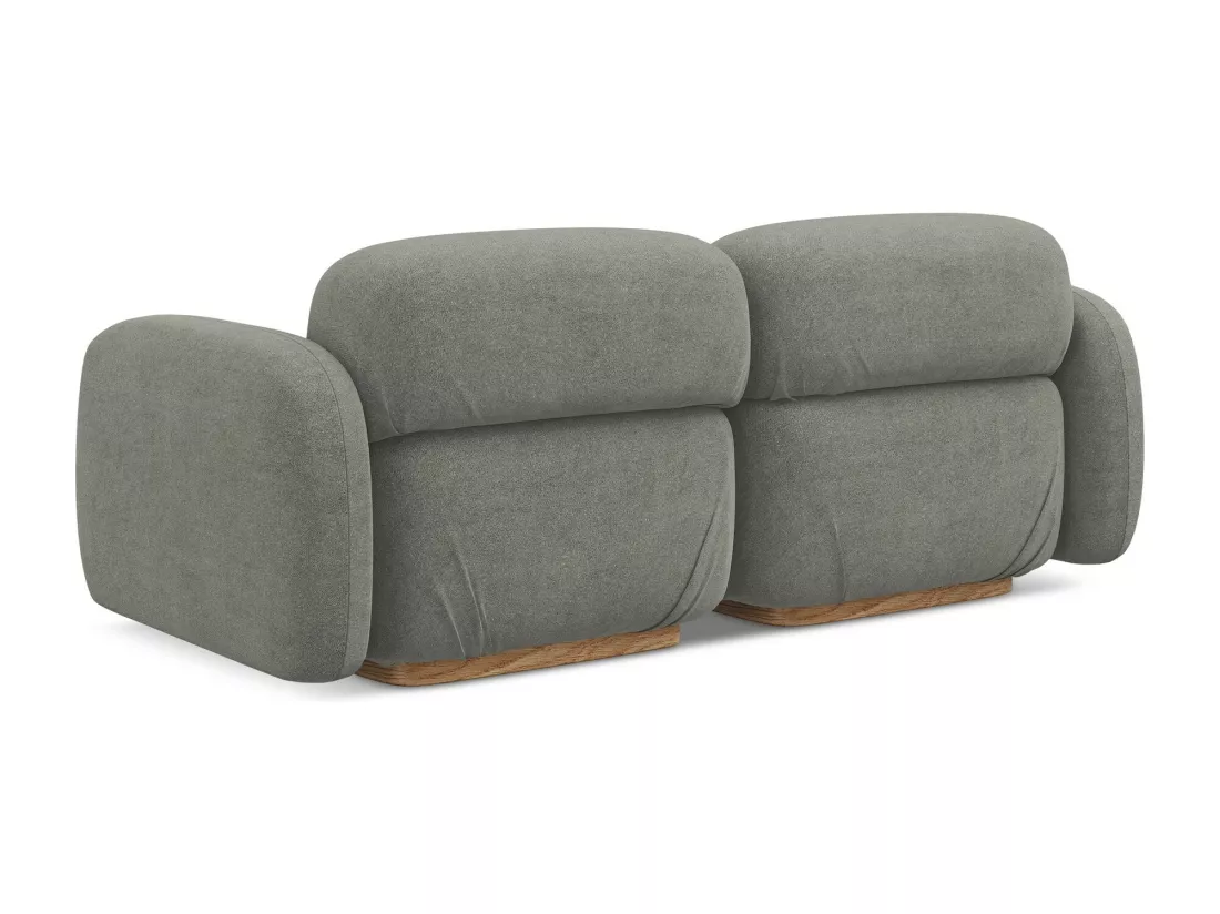 Canapé modulable 3 places en tissu bouclette - beige gris - AILANI