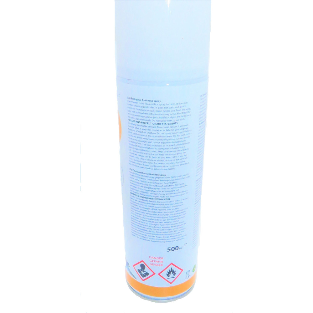 Spray contre poux rouges, mites des plumes, puces, anti- acarien 500 ml