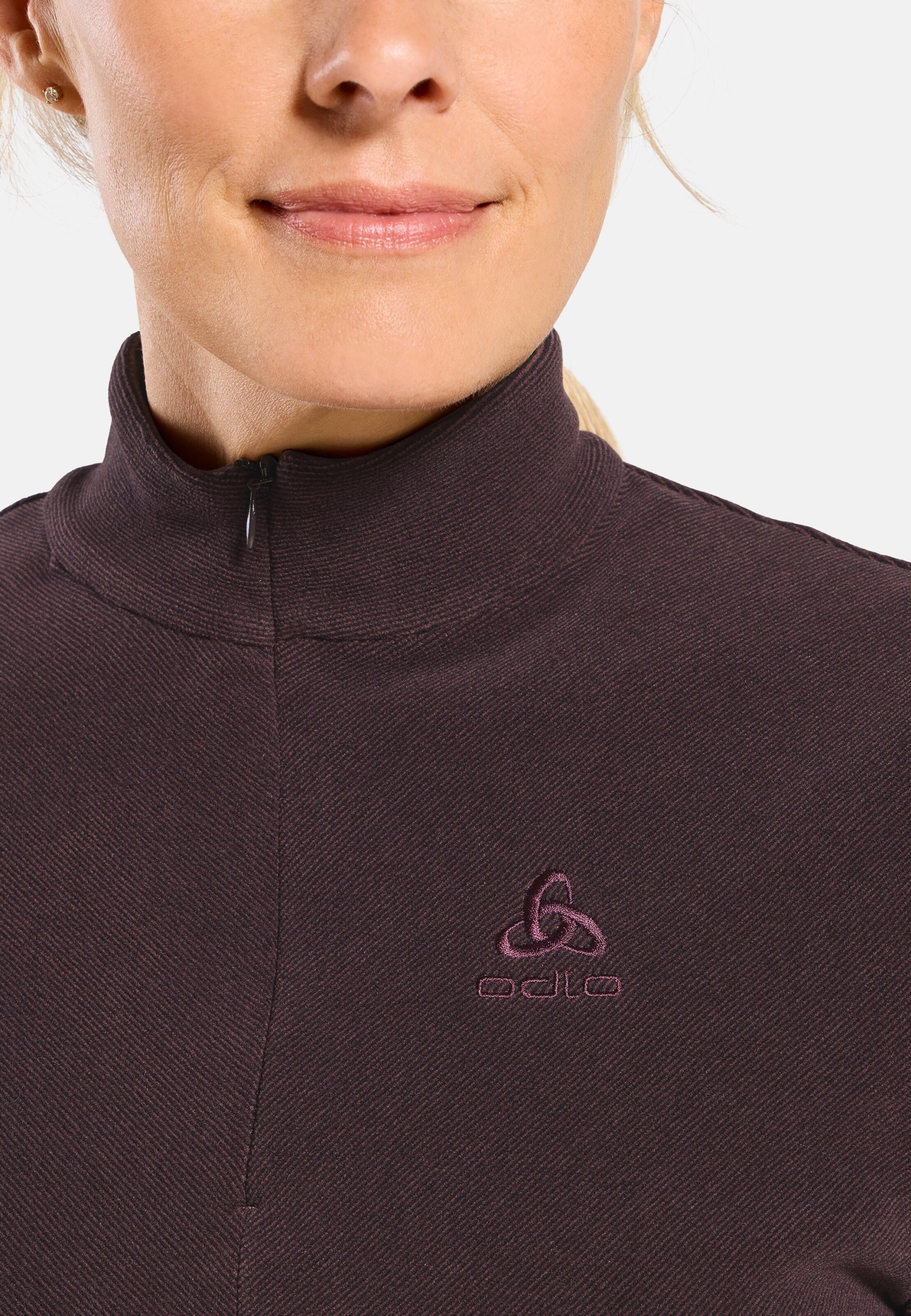 Damen Roy Mid Layer mit Halbreissverschluss in fudge - black