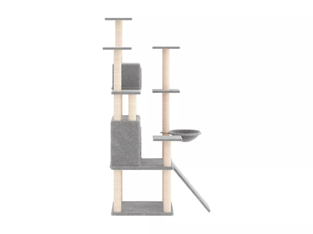 Arbre à chat avec griffoirs en sisal Gris clair 154 cm