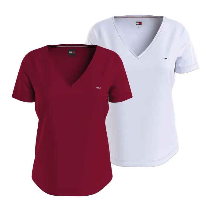 Tommy Hilfiger Slim Soft V-neck Shirts Dames (2-pack)