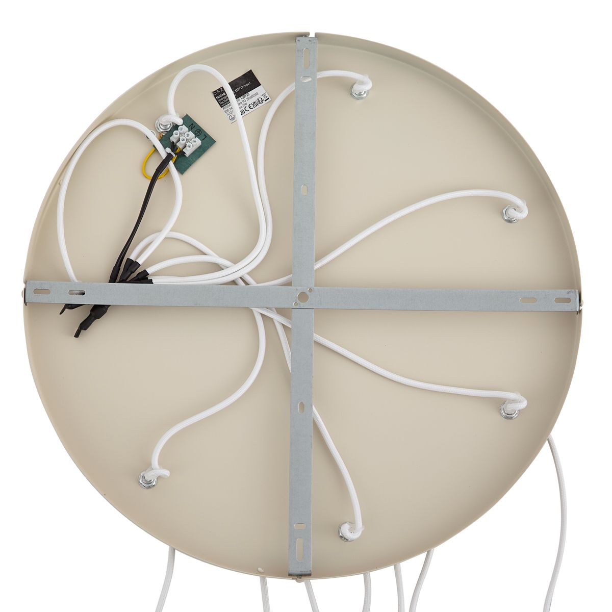 Art Deco hanglamp beige met wit glas 7-lichts - Sandra