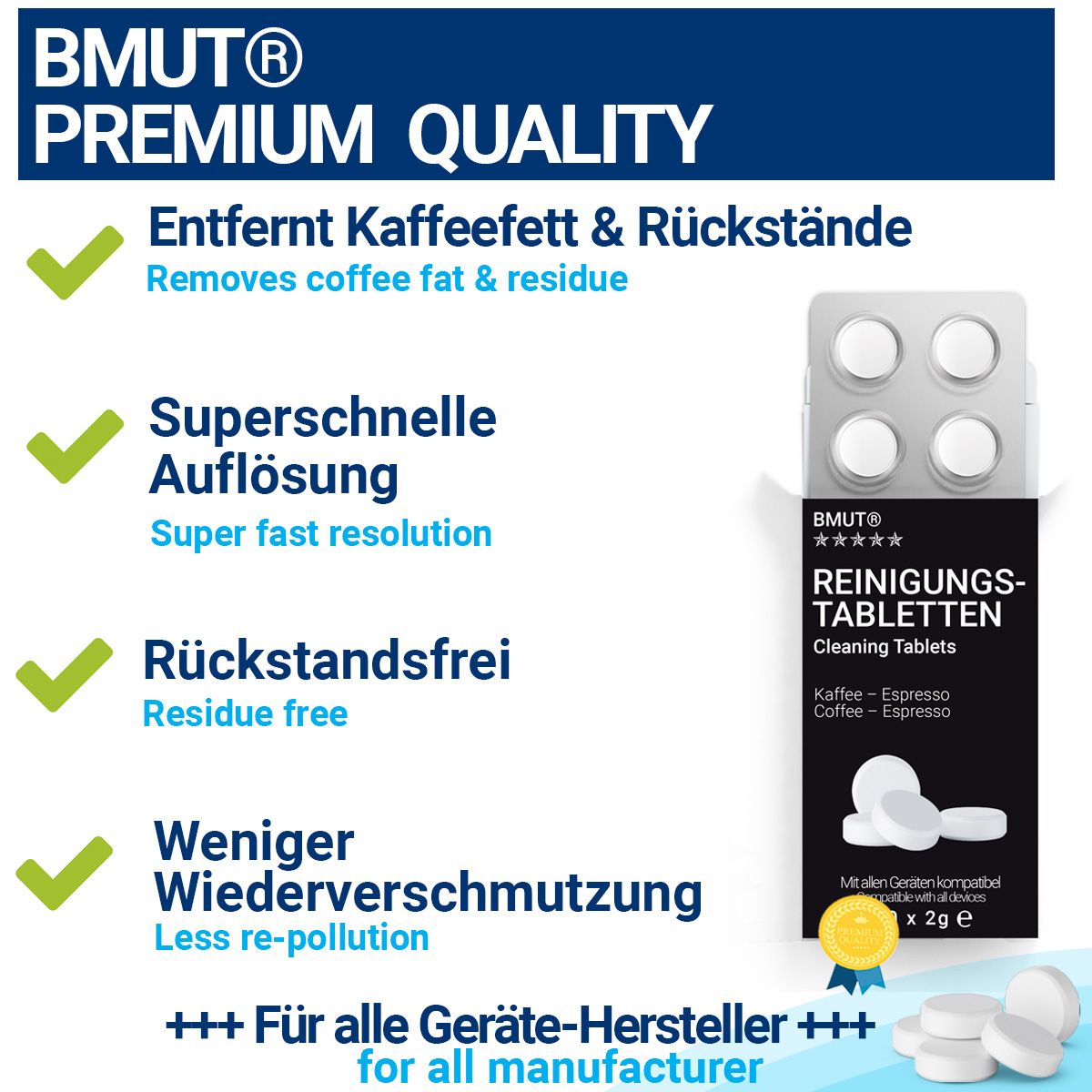 BMUT 10x Reinigunsgtabletten für Kaffeevollautomaten