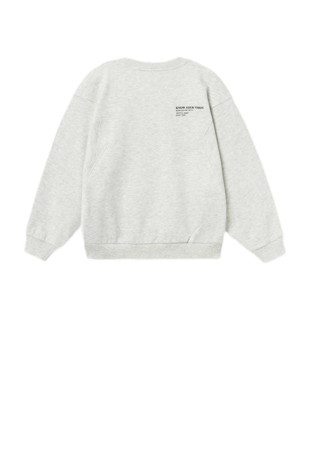 NAME IT sweater NKFNAKONN met tekst lichtgrijs melange