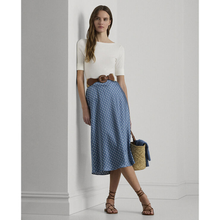 Lauren Ralph Lauren Cotton Boatneck Top Hvid
