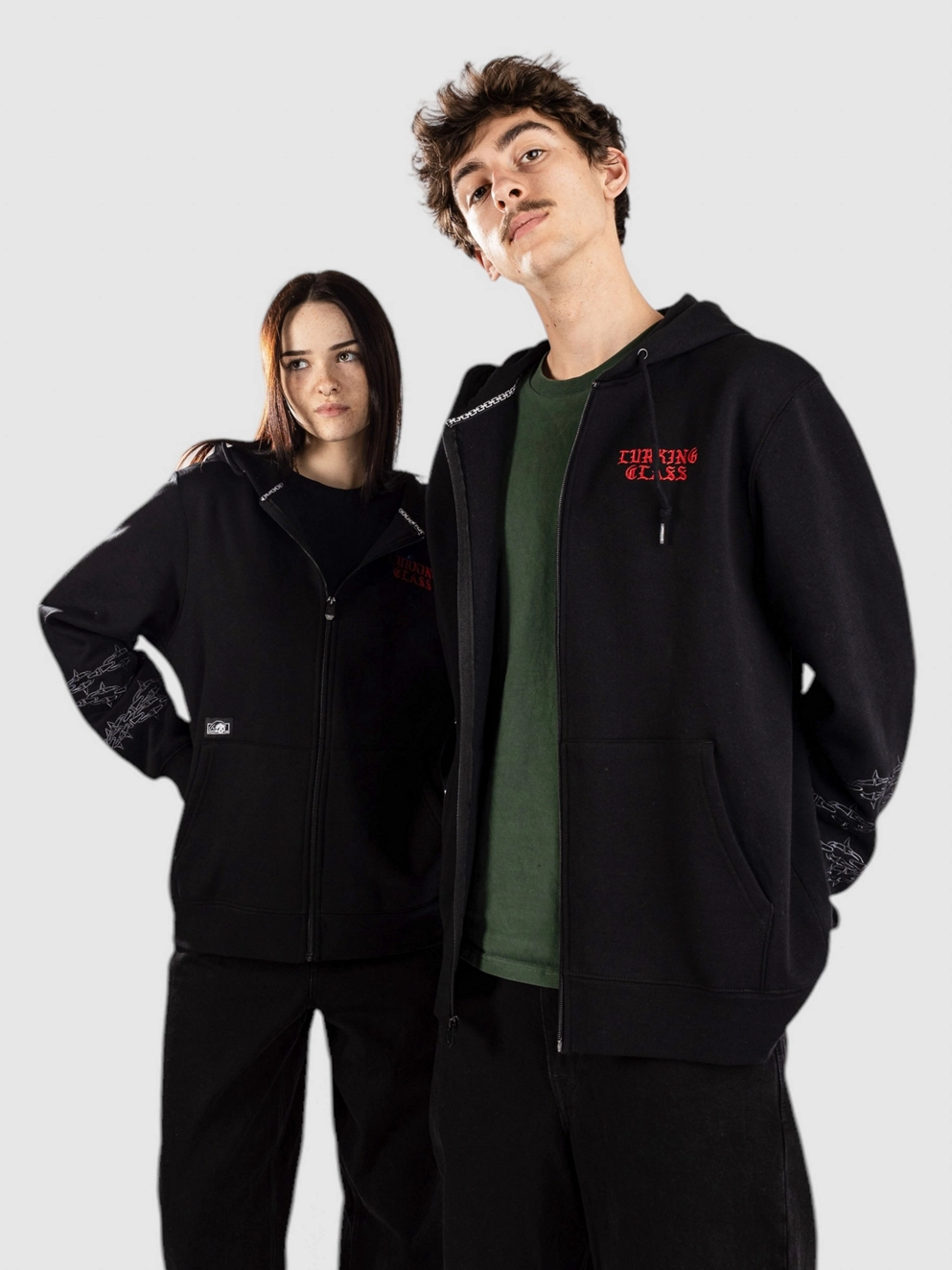 Lurking Class Moons Full Zip Hoodie black