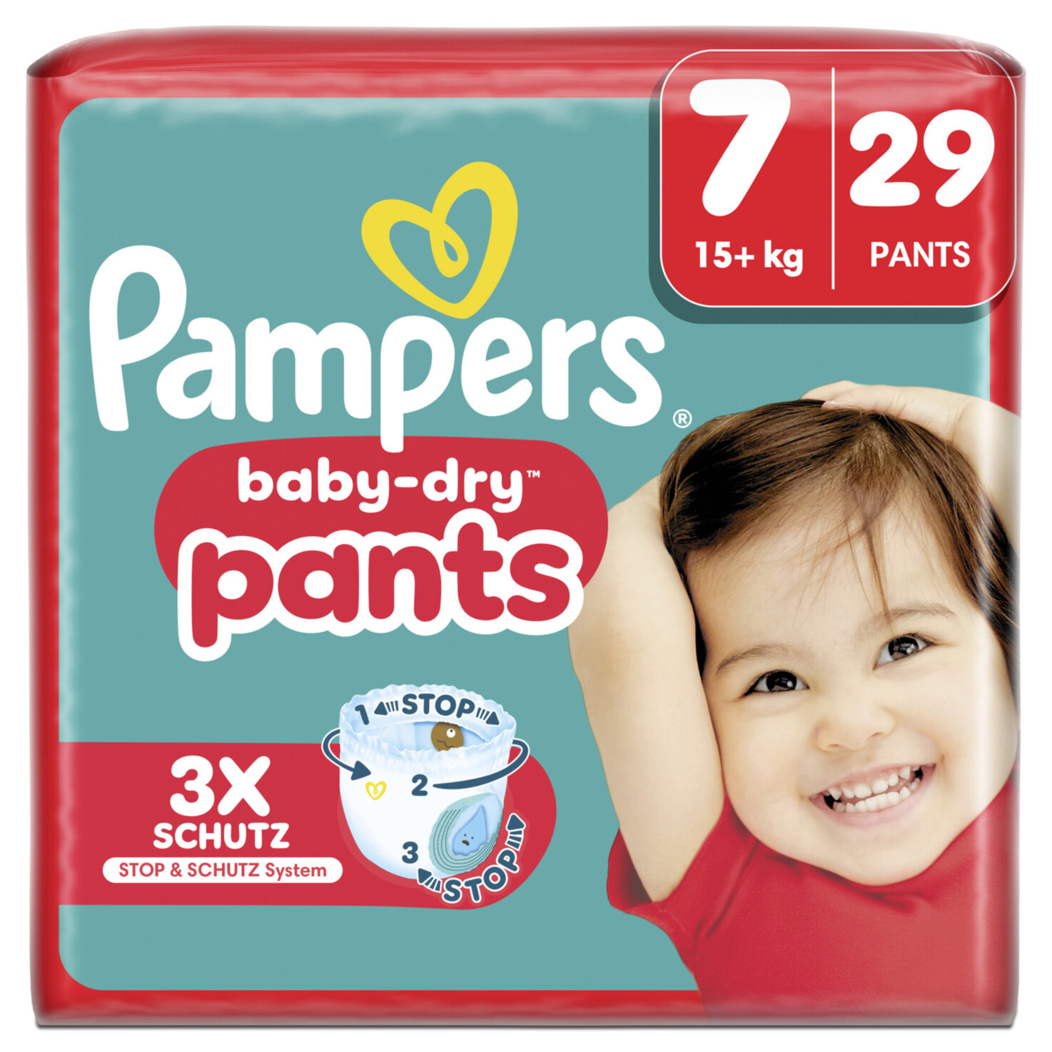 Pampers Baby Dry Pants Grösse 7 Extra Large 15+kg 29 Stück