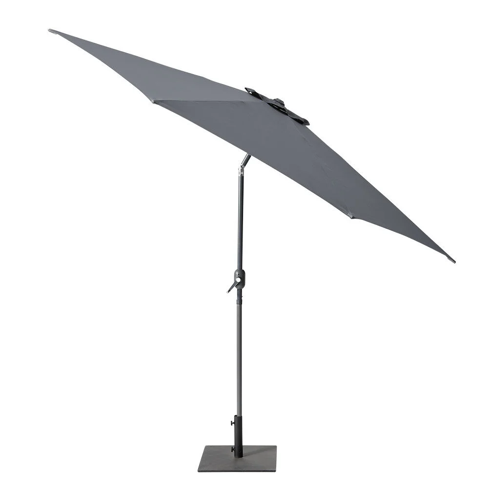 Parasol de jardin rond Tiago inclinable gris Ø.300 x H.245 cm