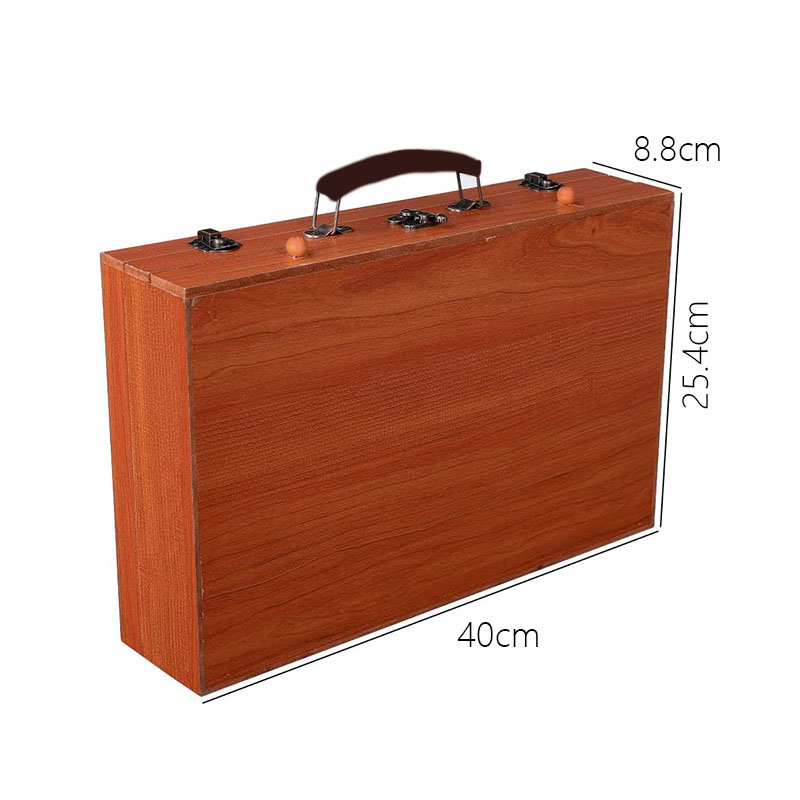 (142-tlg. Set) Holz Mal Koffer Skizzen Zubehör Künstler Kit mit Öl Pastell / Wasserfarben / Buntstifte