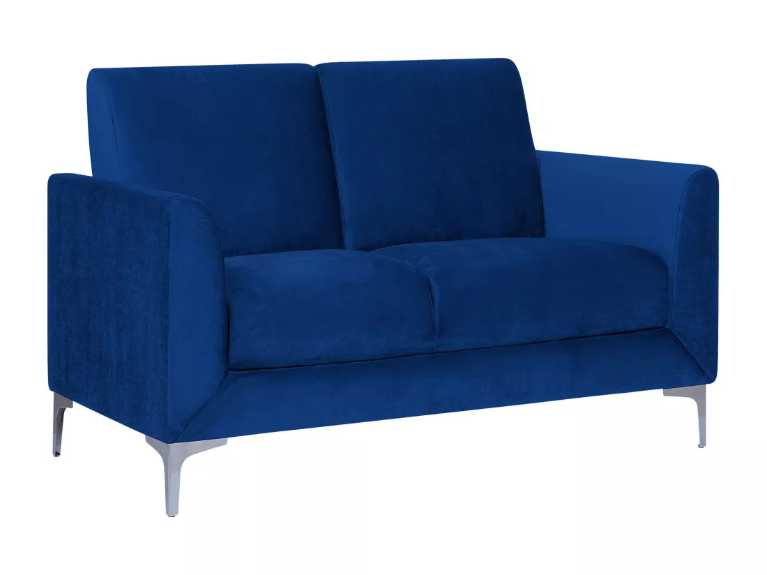 Ensemble canapés et fauteuil en velours bleu marine 6 places FENES