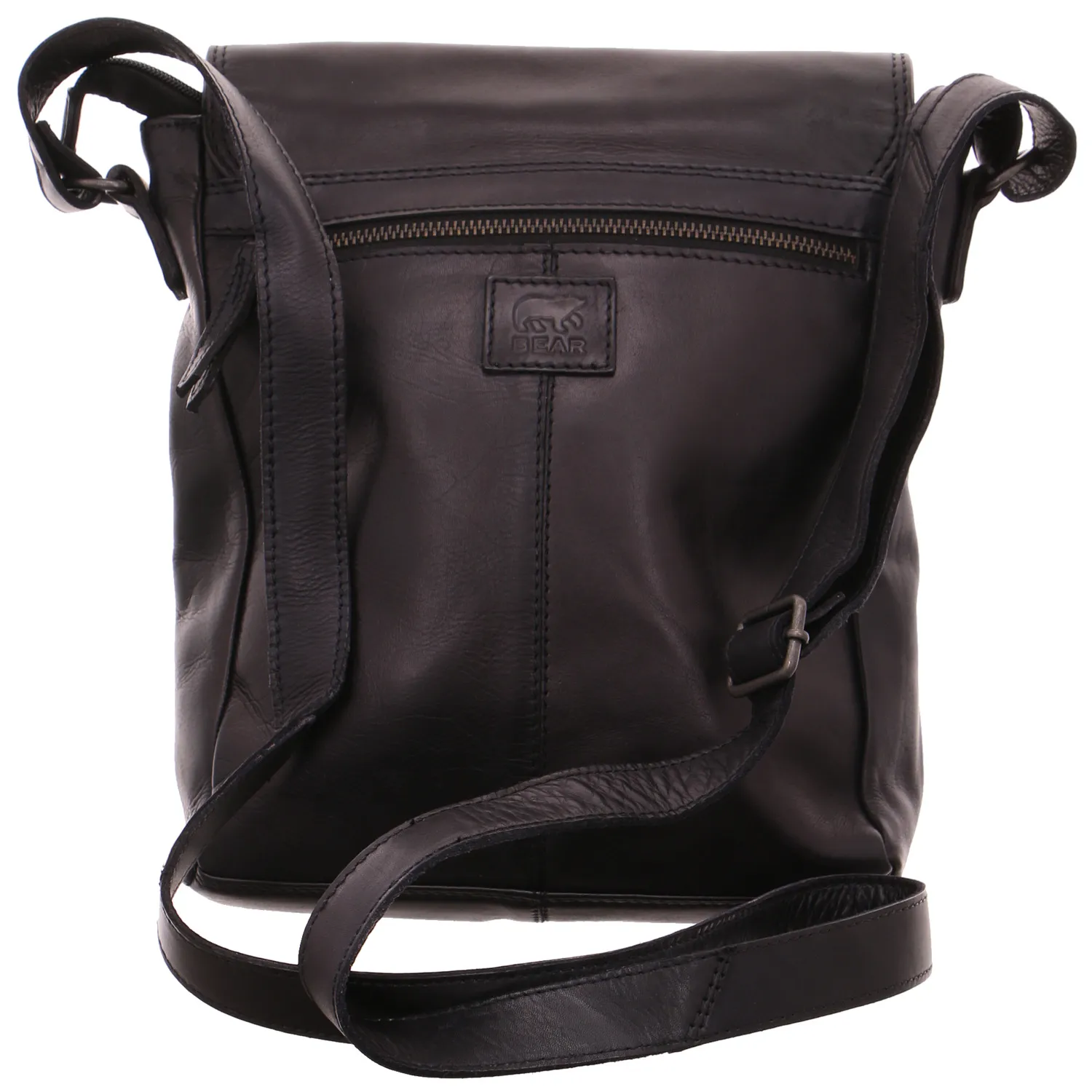 BEAR DESIGN Umhängetasche Schwarz Leder