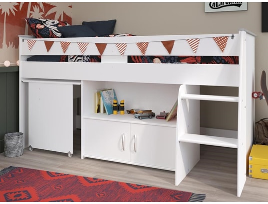 VENTE-UNIQUE - Lit enfant Lit combiné marcelle - avec bureau et rangements - 90 x 20...