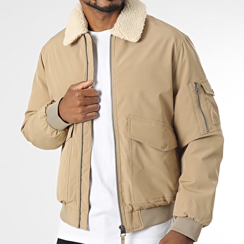 Veste Bomber Col Mouton Clipper Beige