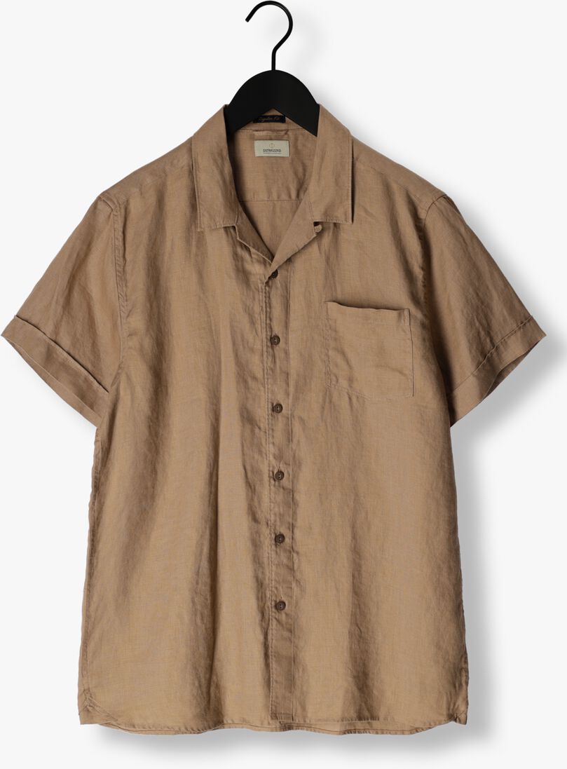 DSTREZZED bruine dstrezzed casual overhemd resort shirt linen