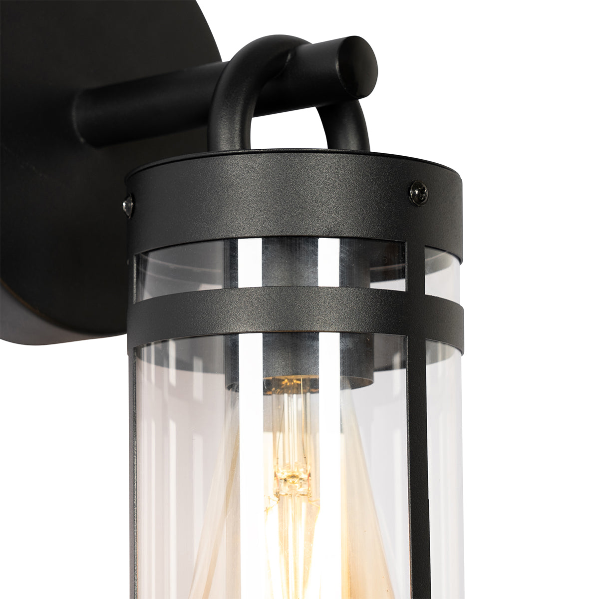 QAZQA Buiten wandlamp zwart IP44 met schemersensor - Ruben