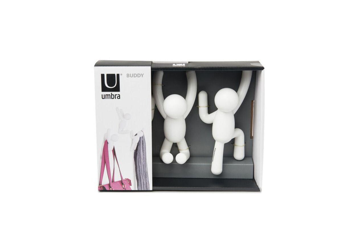 Wandhaken Buddy Weiss, KunststoffWand-Kleiderhaken