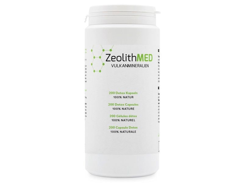 Zeolith MED Vulkanmineralien Detox Kapseln 200 Stück Natürliches Medizinprodukt