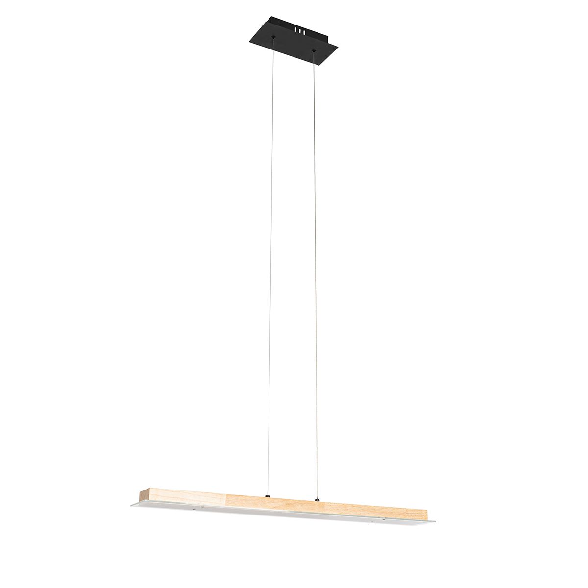 Landelijke hanglamp hout incl. LED met touchdimmer - Platina