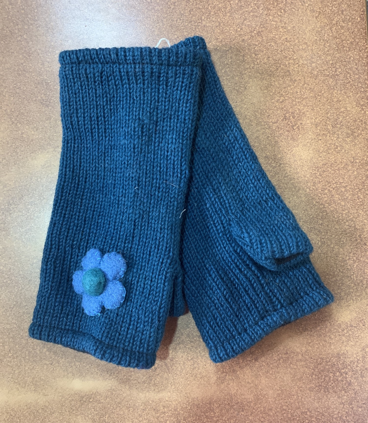 Pulswärmer 'Blume', blau günstig bestellen