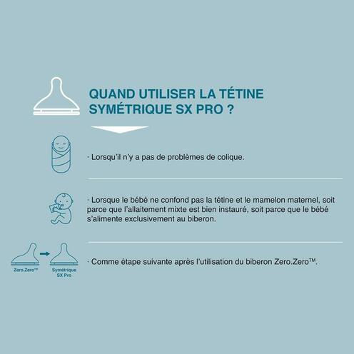 2 Tétines Symétriques SX PRO Silicone 3M+ - SUAVINEX