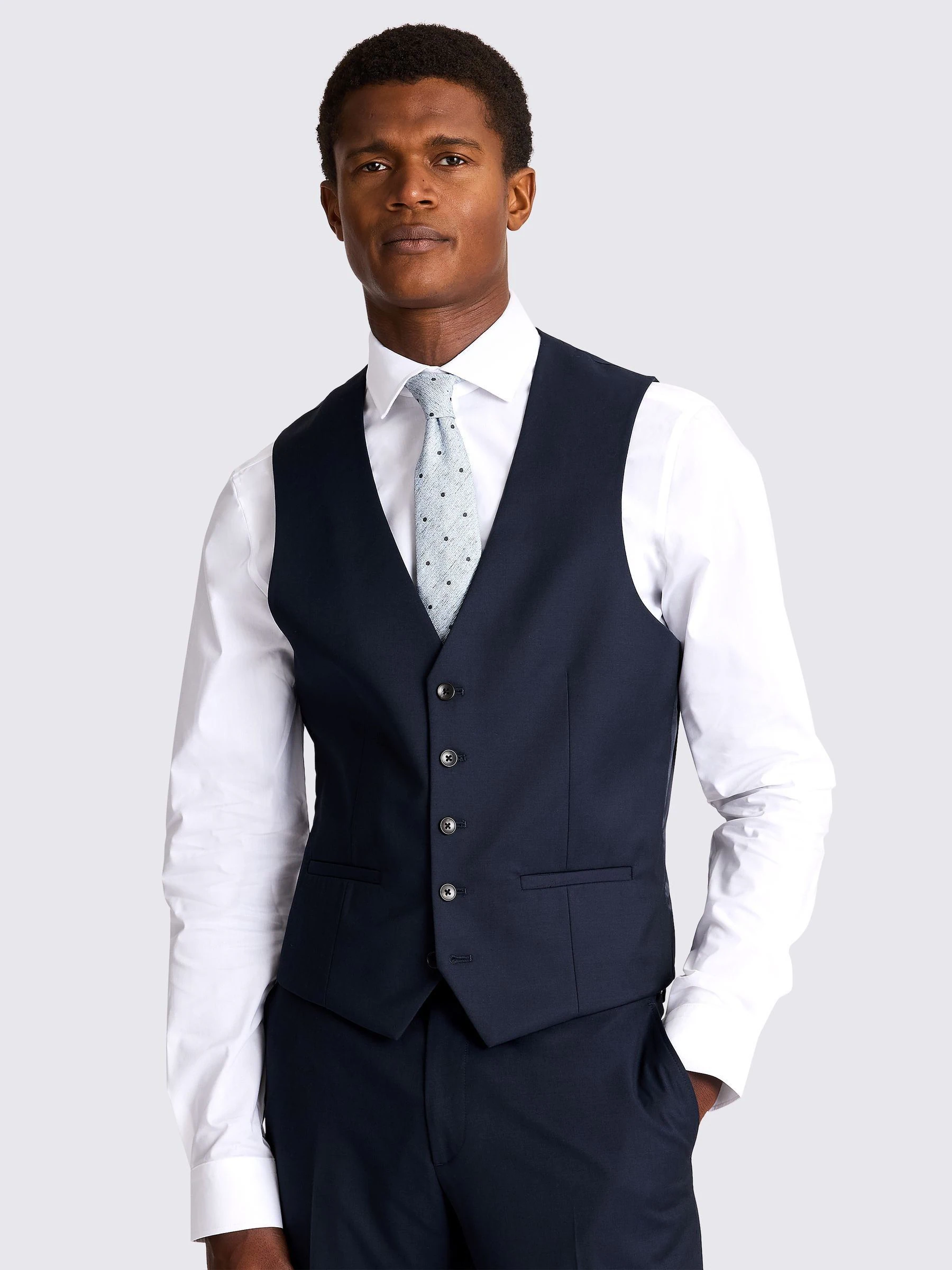 Inktblauw - MOSS Slim Fit Stretch Gilet