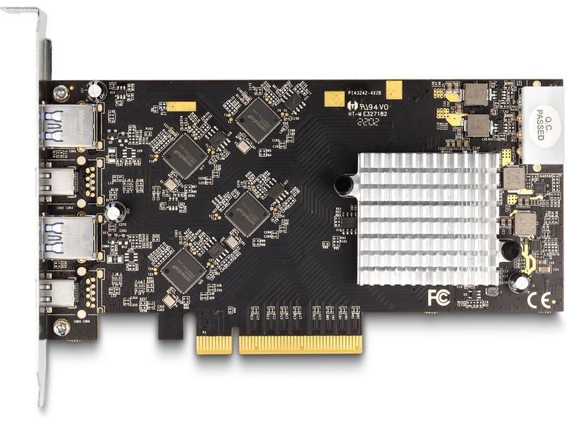 Delock PCI-Express-Karte 2x USB Type-C, 2x USB Type-A PCIe-Schnittstellenkarte mit zwei USB-C und zwei USB Typ-A Ports
