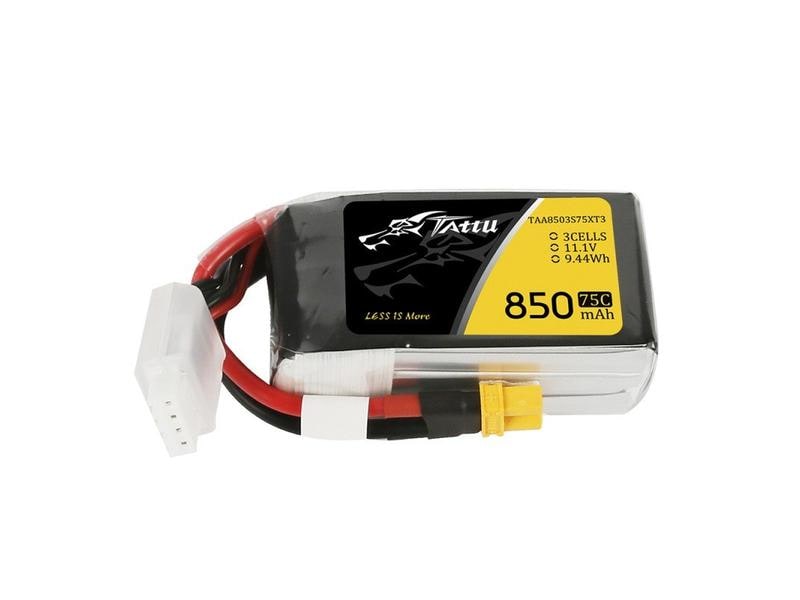 Tattu RC-Akku LiPo 850 mAh 11.1 V 75C 3S LiPo Akku für Racecopter mit XT30 Stecker