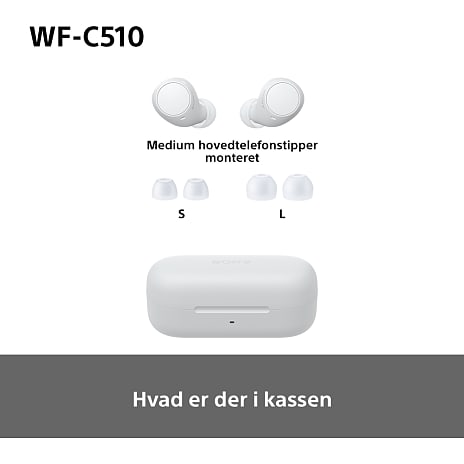 Sony WF-C510 trådløse in-ear høretelefoner - hvid