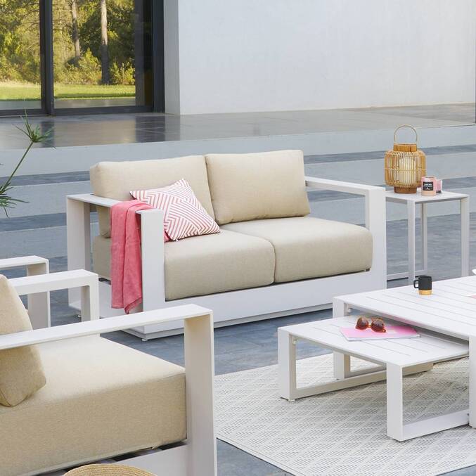 Canapé de jardin ALLURE Avoine / Beige Zébrano