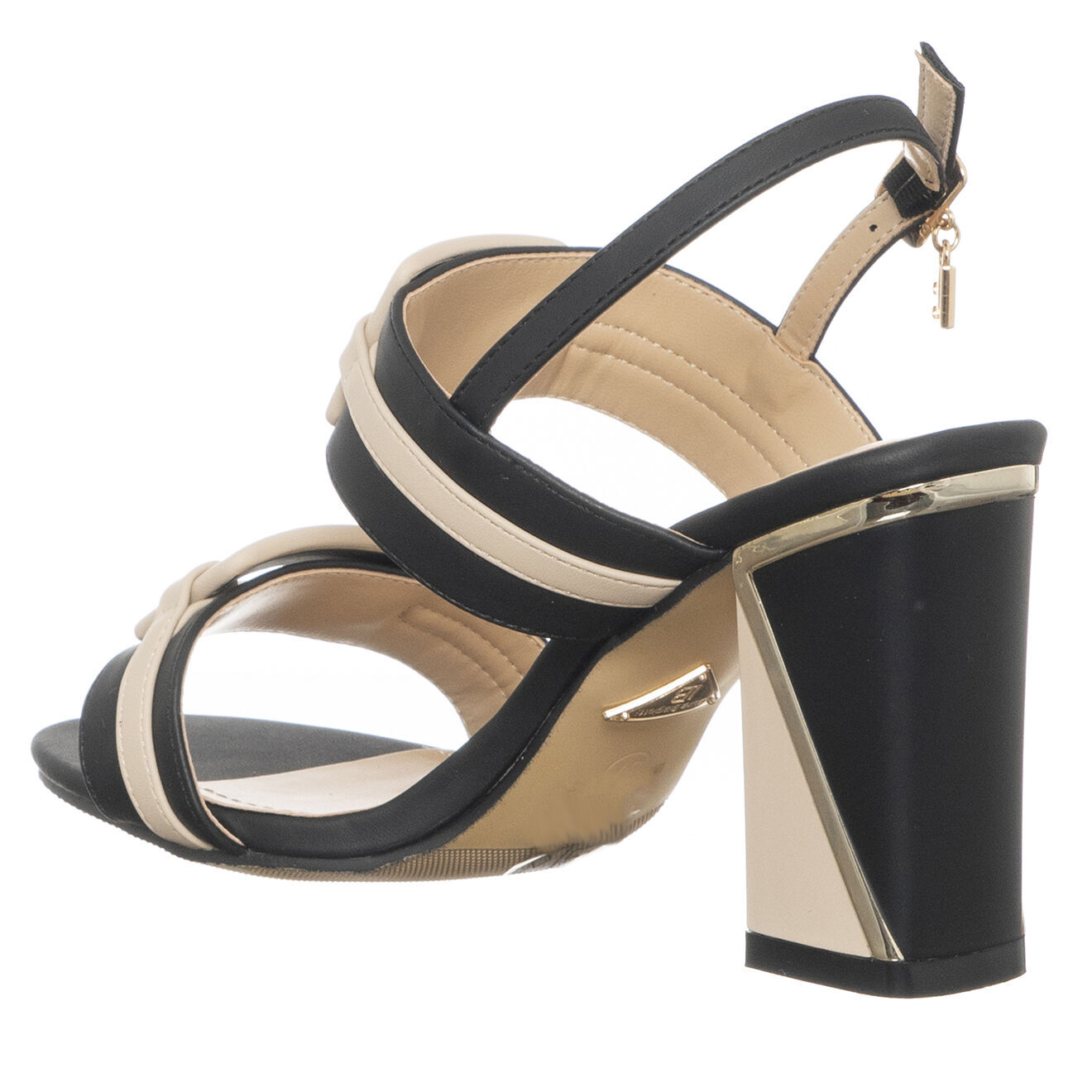 Laura Biagiotti Sandales Iris noir/beige/doré - Talon 9 cm