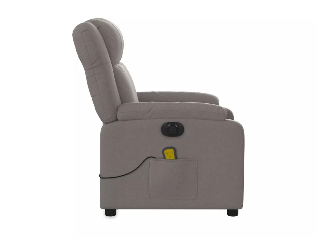 Fauteuil massant inclinable électrique Taupe Tissu
