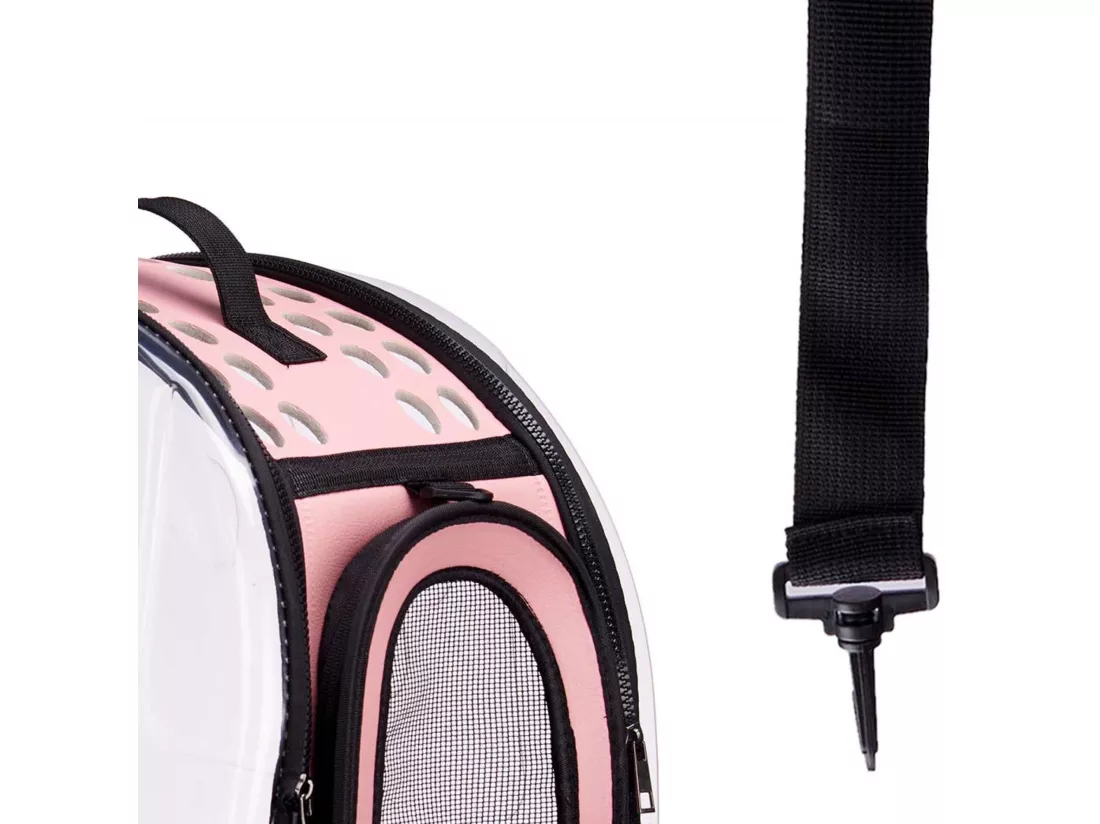 Caisse de transport pour animaux en polyester rose 43x4x33cm