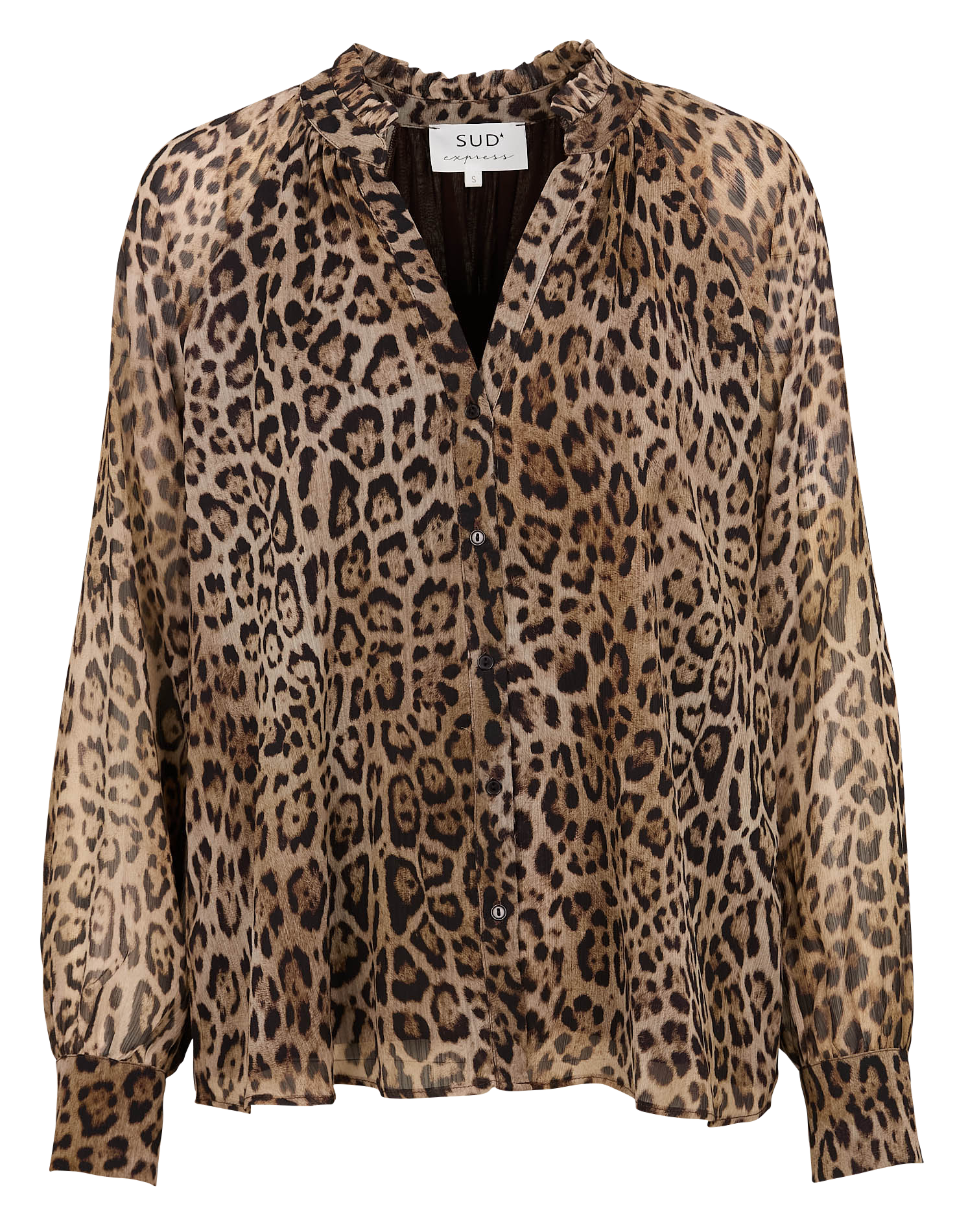 COSLOU - Chemise ample imprimée léopard | Marron