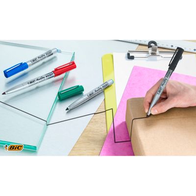 BIC MARKING Pocket 1445 - Pack de 12 marqueurs permanents - pointe ogive - noir