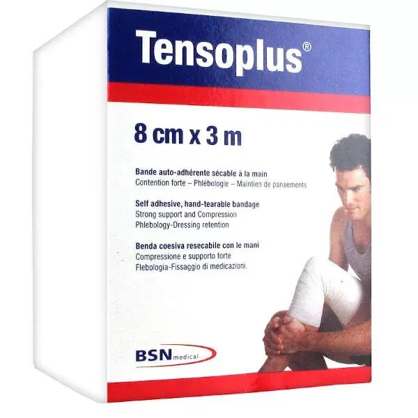 Bandagem coesiva branca TensoPlus da BSN Medical, 8 cm x 3 m