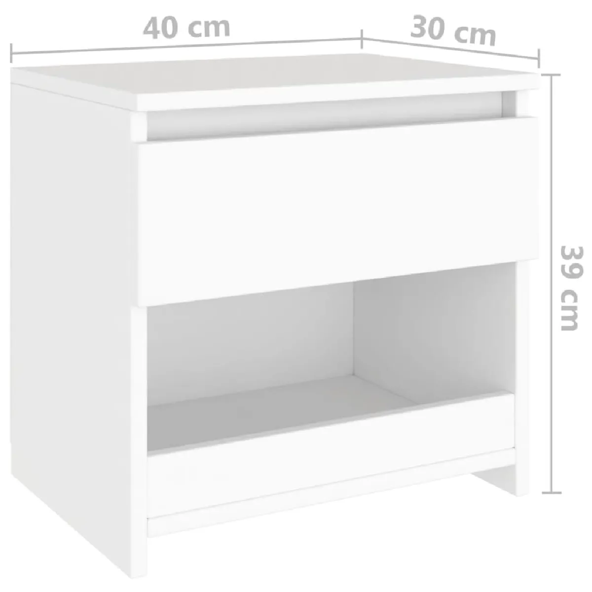 VIDAXL Table de Chevet Blanc