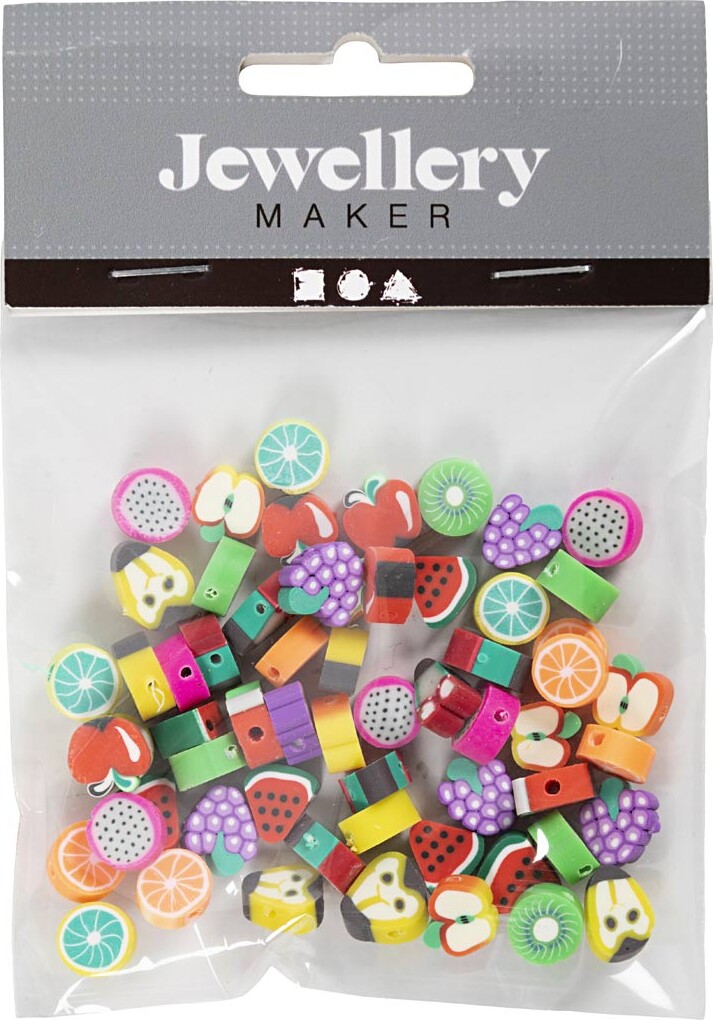 Figurperler - Frugt - Ø 10 MM - Hulstr. 1,5 MM - 60 Stk