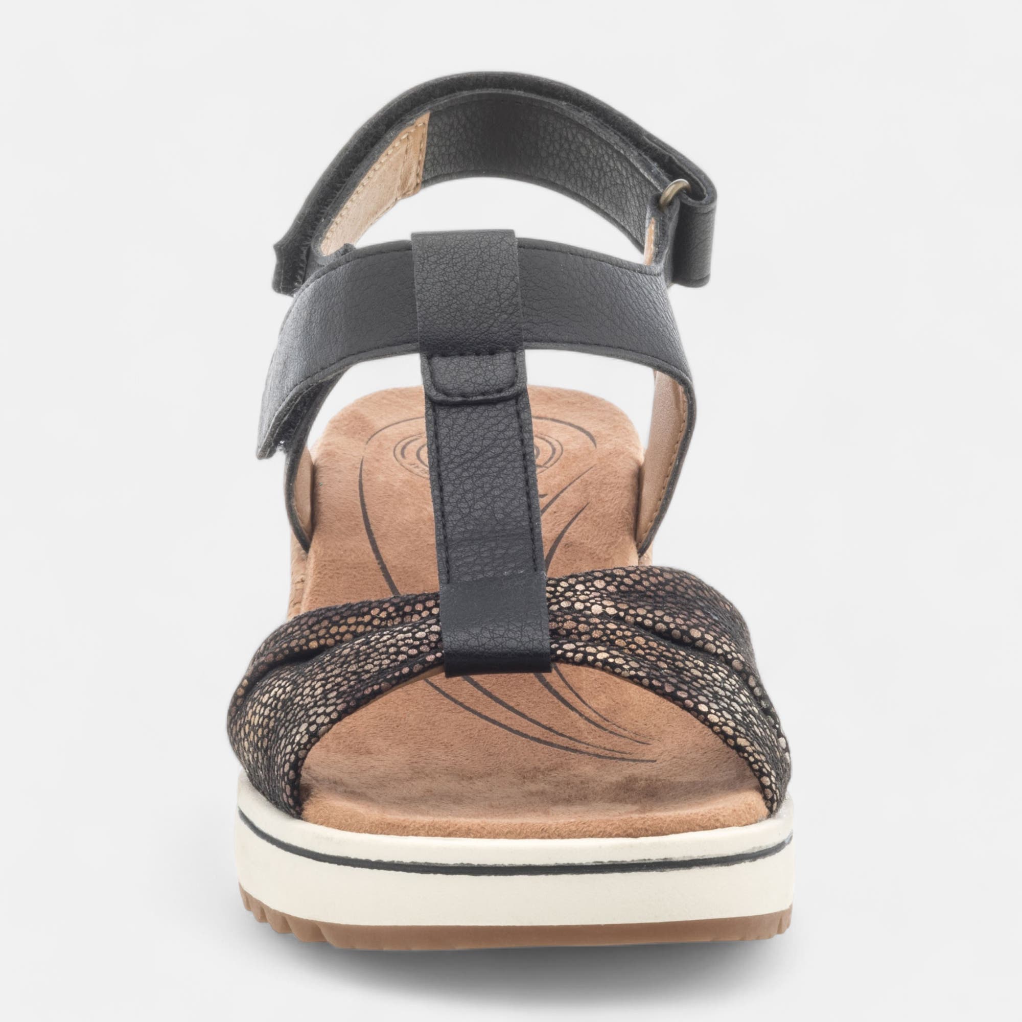Sandales à talon compensé Femme noir