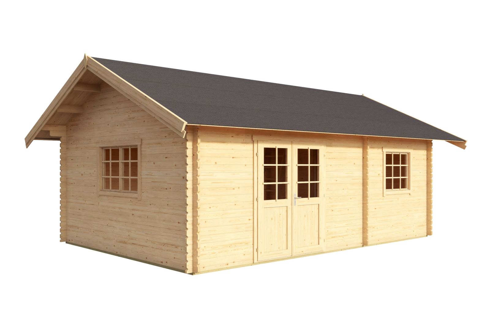 Gartenhaus CAROLINE SET GOLD - natur - Fichte massiv - 575x390 cm