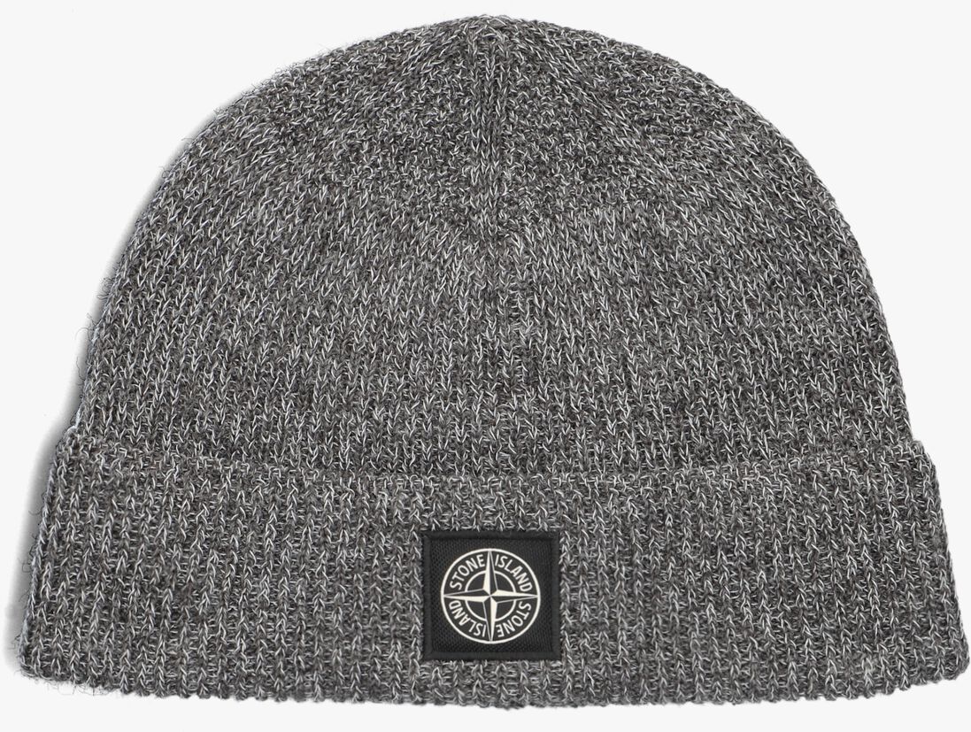 grijze stone island muts beanie