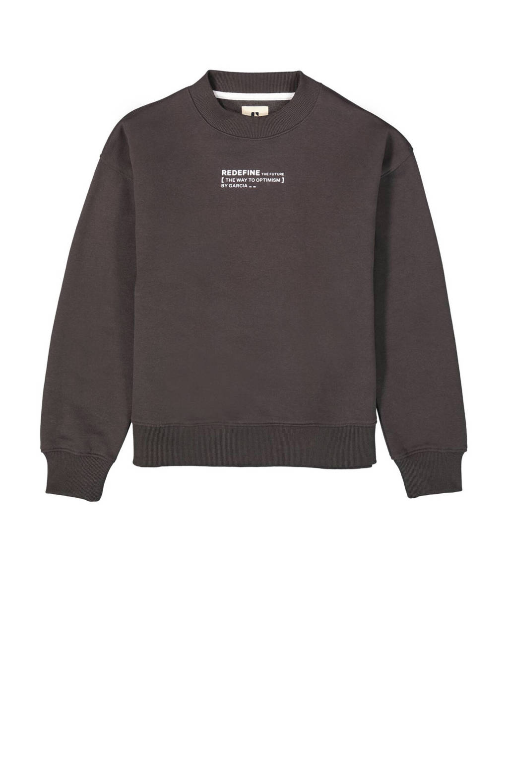 Garcia sweater met backprint donkergrijs