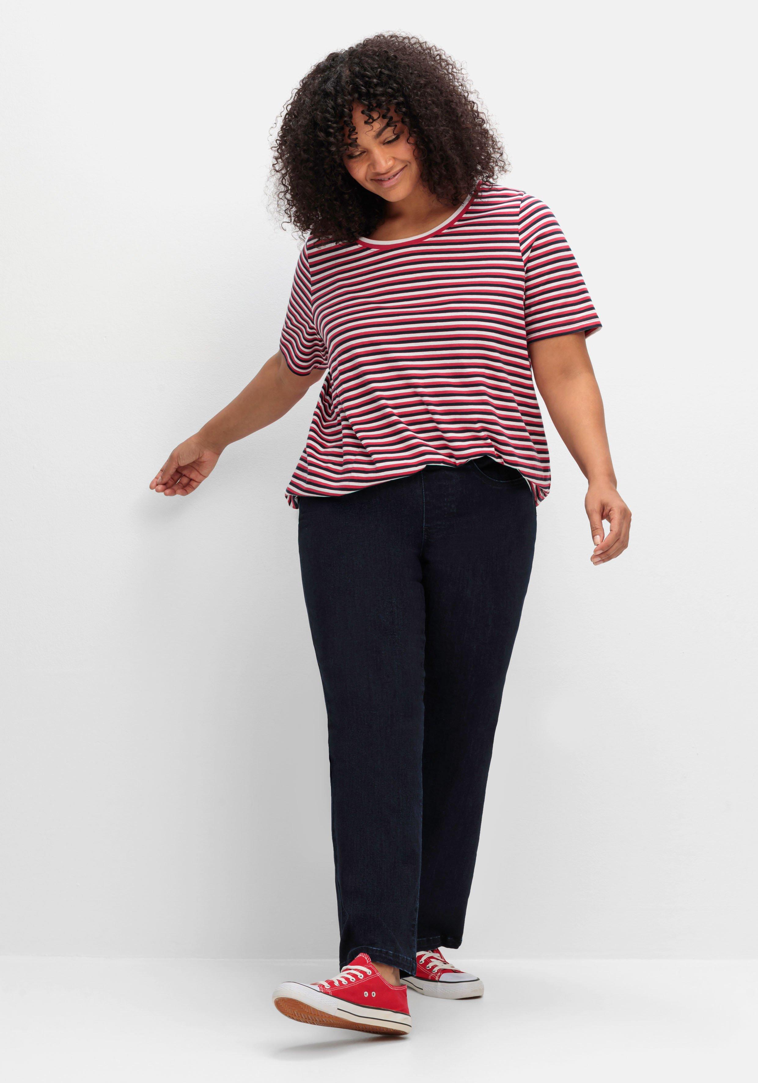 Weite Jeans mit Schlupfbund im Curvy-Schnitt ELLA