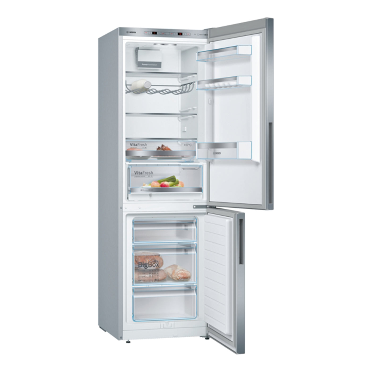 BOSCH Kühl-Gefrierkombination KGE36AICA - Edelstahl - C