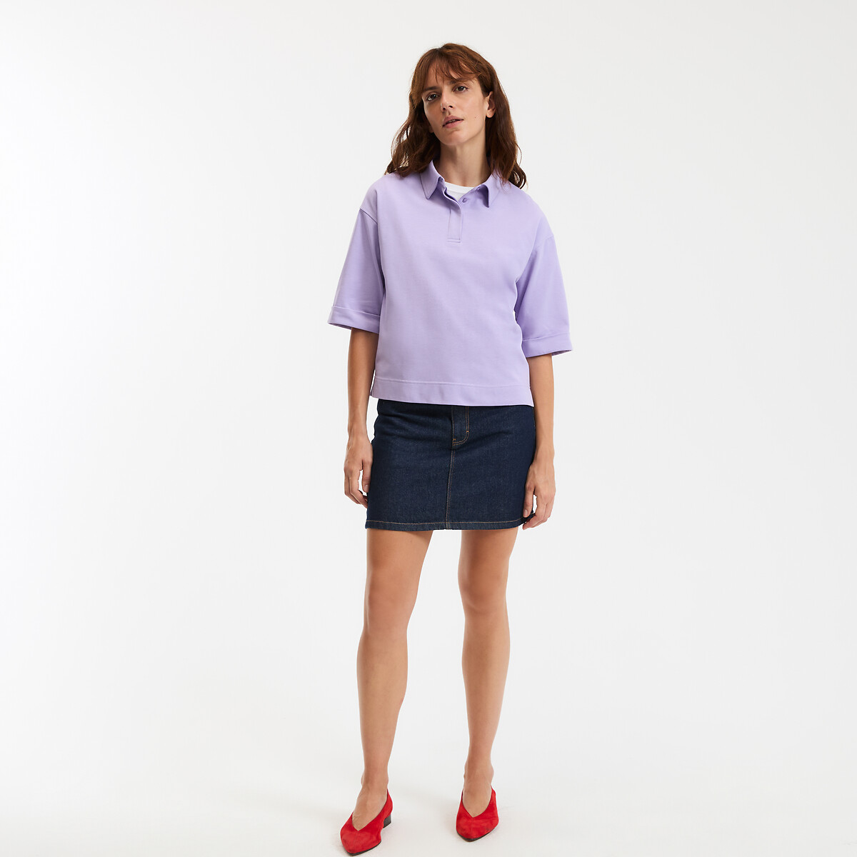 COLEÇÕES LA REDOUTE<br>Camiseta de manga curta com gola polo