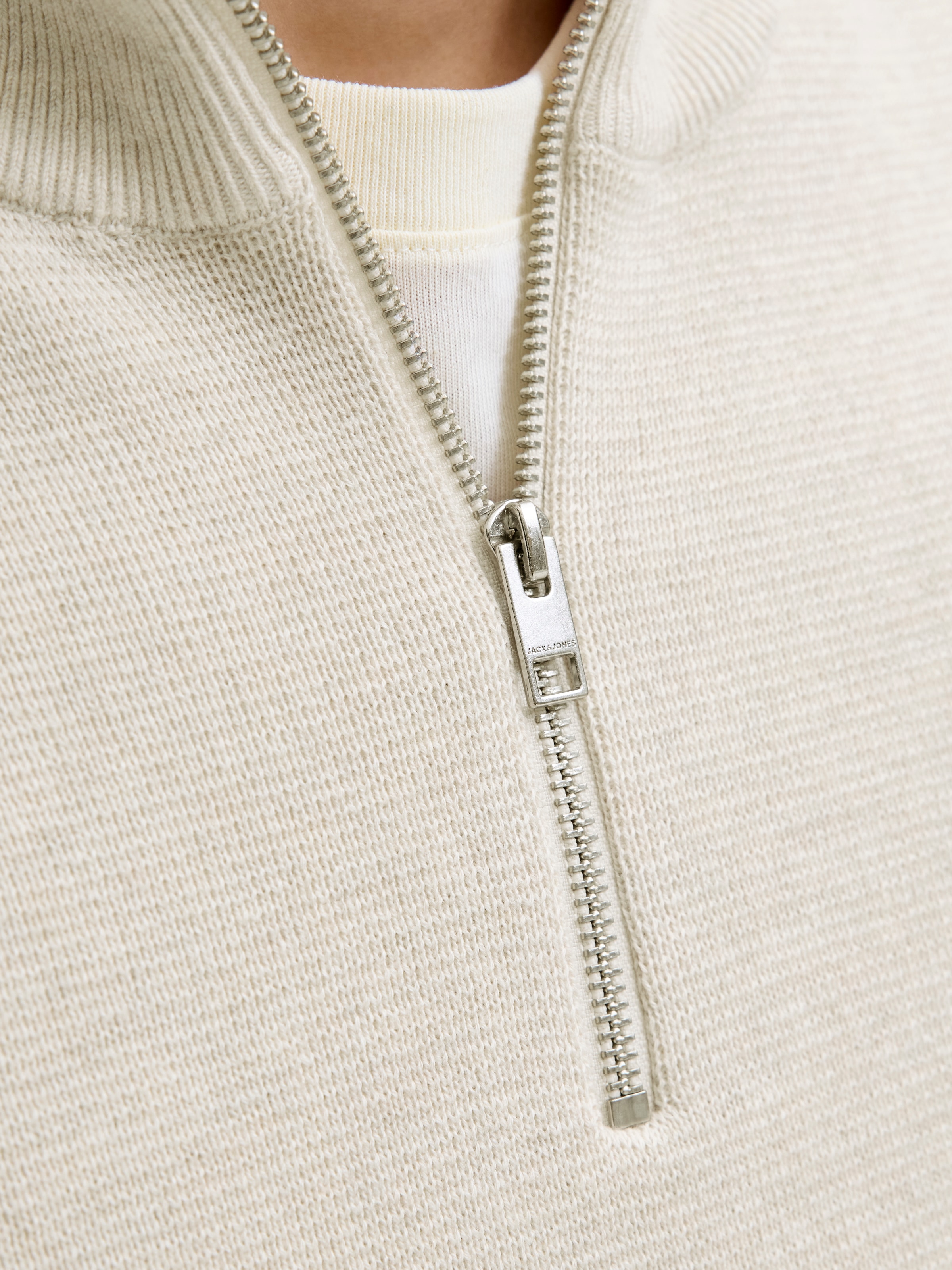 Jack & Jones Troyer »JPRBLAMILANO STITCH KNIT HALF ZIP SN«, mit kurzem Reissverschluss