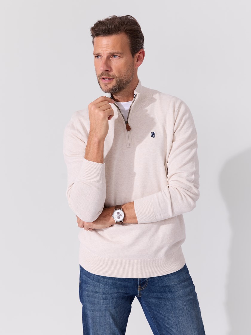 Georg zip genser Coconut Milk